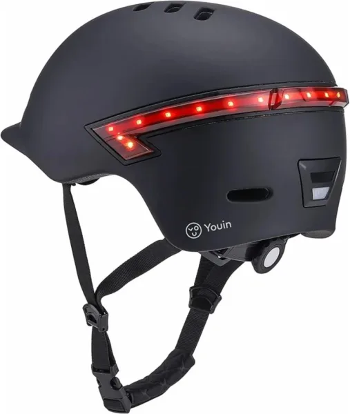 Youin Casco con LED Trastero y Mando Bluetooth – L Negro