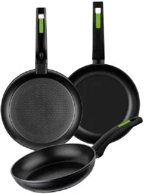 Pack 3 Sartenes Monix Green M481241/ Ø18cm/ Ø22cm/ Ø26cm/ Aluminio forjado