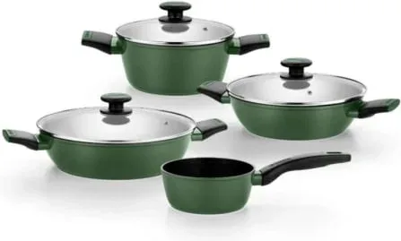 Pack Batería de Cocina Monix Forest M509900/ Cazo Ø16cm/ Cacerolas bajas Ø24 - 28cm/ Cacerolas Ø20cm/ Acero Inoxidable/ Apta para Inducción