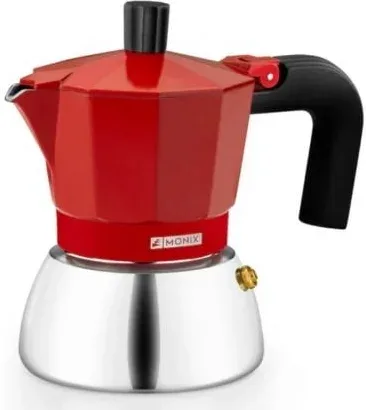 Cafetera Italiana Monix Induction Inox M863106/ 6 Tazas/ Roja