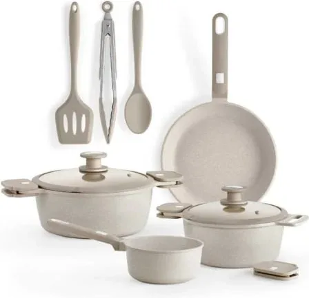 Pack Batería de Cocina Monix Denmark/ Cazo Ø16cm/ Sarten Ø24cm/ Cacerolas Ø20 - 24cm/ Aluminio Fundido/ Apta para Inducción