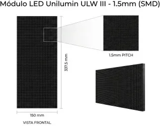 Unilumin Module 150X337.5 For Cabinet Ulw Iii 1.5 LED Sdm 3In1 Size: 600X337.5 Mm Brightness: 600 Nits Refresh Rate 3840Hz Maintenance Front (Aun2E4868)