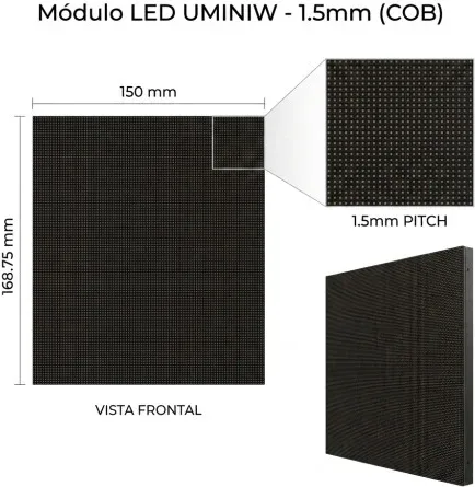 Unilumin Module 150X168.75 For Cabinet Uminiw 1.5 LED Cob Size: 600X337.5 Mm Brightness: 800 Nits Refresh Rate 3840Hz Maintenance Front (Aun2E4869A)