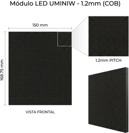 Unilumin Module 150X168.75 For Cabinet Uminiw 1.2 LED Cob Size: 600X337.5 Mm Brightness: 800 Nits Refresh Rate 3840Hz Maintenance Front (Aun2E4869B)