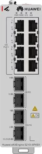 S210I-8P4Sx (8*10/100/1000Base-T Ports, 2*Ge Sfp Ports, 2*10Ge Sfp+ Ports, PoE+, Din Rail Mounting, Dual Redundant 48 To 57V DC Supply, Fanless, Without Power Module)