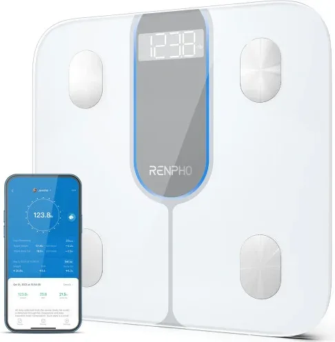 Renpho Elis 1C - Smart Body Scale - Ble - 3Aaa - 11X11X1Inch / 28X28X2.5Cm – White Pt