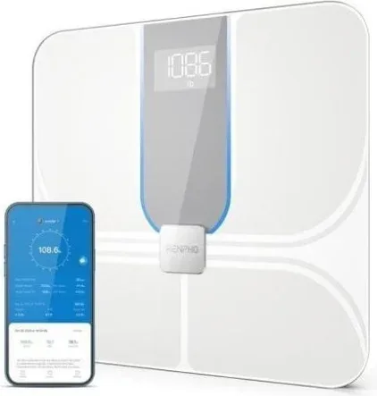 Renpho Elis Aspire C - Smart WiFi Body Scale - Ito - 3Aaa - 11X11X1In/28X28X2.5Cm – White Pt