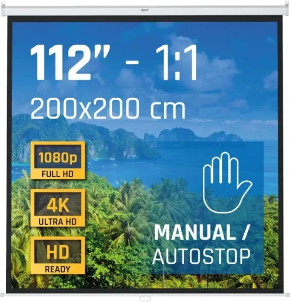 iggual Pantalla manual 1:1 112" 200x200 cm