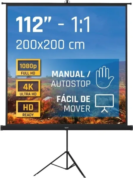 iggual Pantalla 112" 200x200 cm 1:1 trípode+bolsa