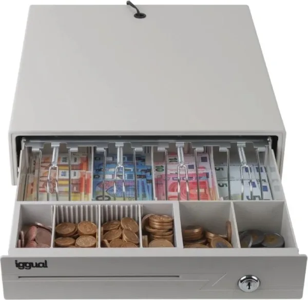 iggual Cajón portamonedas IRON-10W 38cm 4+6 blanco