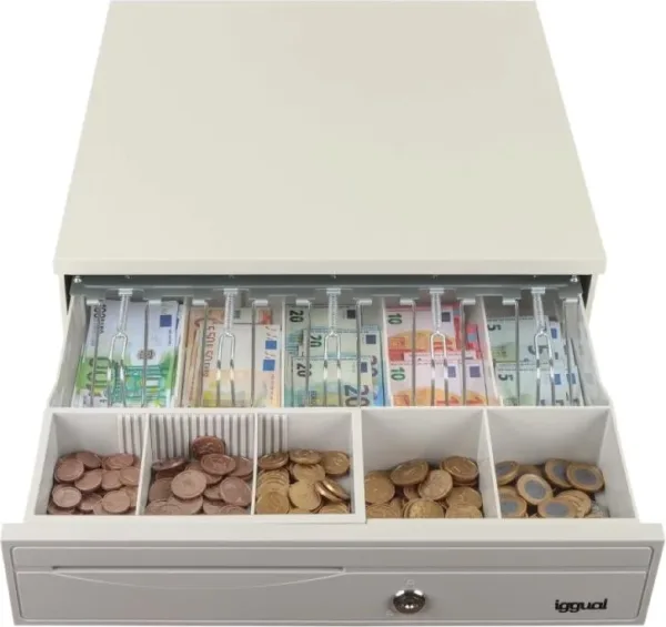 iggual Cajón portamonedas IRON-30W 42cm 5+5 blanco