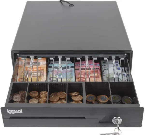iggual Cajón Portamonedas IRON-10 38cm 4+6 negro