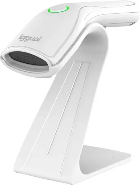 iggual Lector código barras 2D USB botón blanco