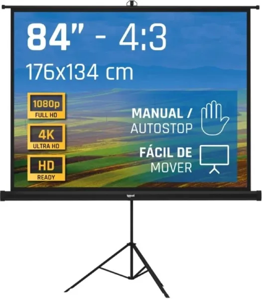 iggual Pantalla 84" 176x134 cm 4:3 trípode+bolsa