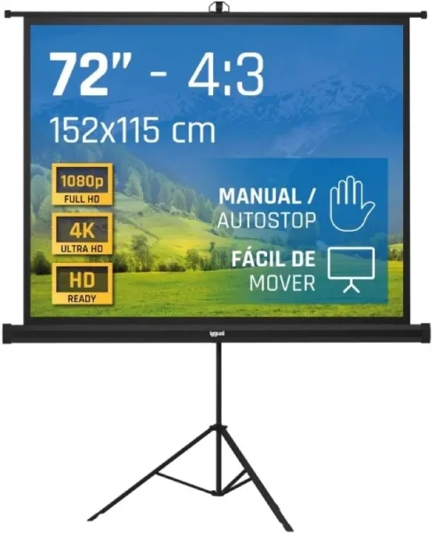 iggual Pantalla 72" 152x115 cm 4:3 trípode+bolsa