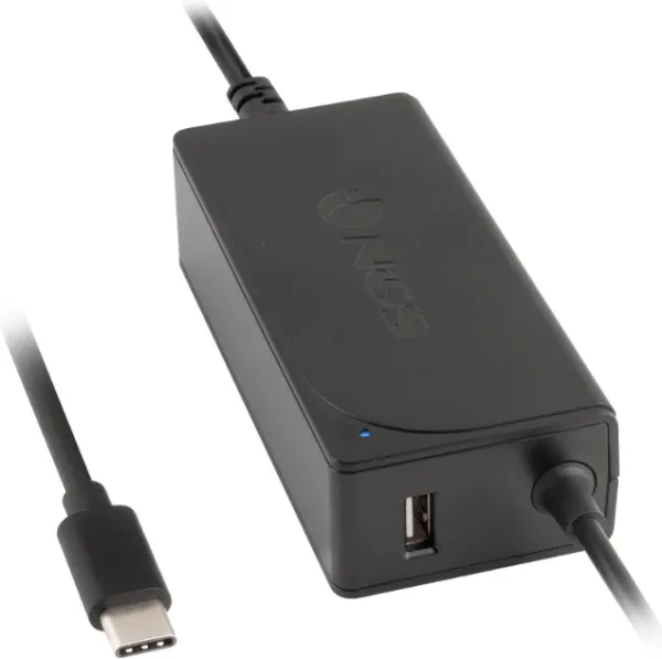 Cargador de Portátil NGS W-65W TYPE C/ 1xUSB/ 65W/ Automático/ Voltaje 12-20V