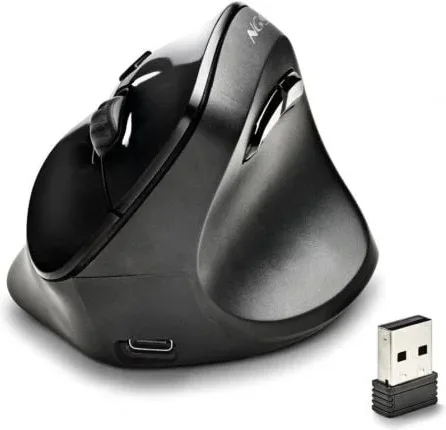Ratón Vertical Inalámbrico NGS EVO Moksha/ Batería recargable/ Hasta 2400 DPI