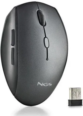 Ratón Inalámbrico NGS Bee Black/ Hasta 1600 DPI