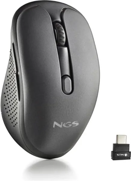 Ratón Inalámbrico NGS Evo Mix silencioso/ Batería recargable/ Hasta 3200 DPI/ Negro