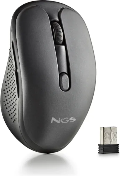 Ratón Inalámbrico NGS Evo Spook silencioso/ Batería recargable/ Hasta 1600 DPI/ Negro