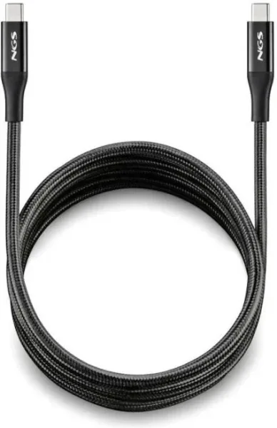 Cable USB 4.0 Tipo-C NGS KNOT/ USB Tipo-C Macho - USB Tipo-C Macho/ Hasta 240W/ 40Gbps/ 2m/ Negro