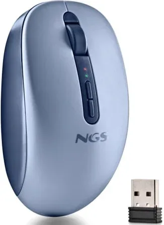 Ratón Ergonómico Inalámbrico NGS Fog Dual FOGDUALBLUE Silencioso/ Hasta 1600 DPI/ Azul
