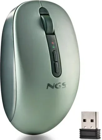 Ratón Ergonómico Inalámbrico NGS Fog Dual FOGDUALGREEN Silencioso/ Hasta 1600 DPI/ Verde