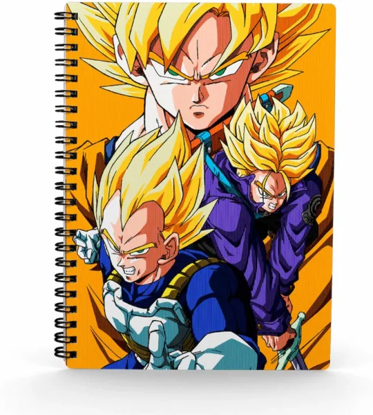 Libreta efecto 3d saiyans dragon ball z