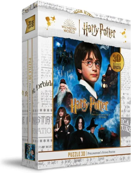 Puzzle 100 efecto 3d poster piedra filosofal harry potter