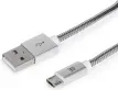 Cable Maillon Premium Micro USB 2,4 Metal Plateado 1M