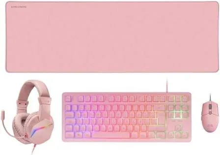 Pack Gaming Mars Gaming MCP-RGB3P/ Teclado RGB + Ratón Óptico + Alfombrilla XXL + Auriculares