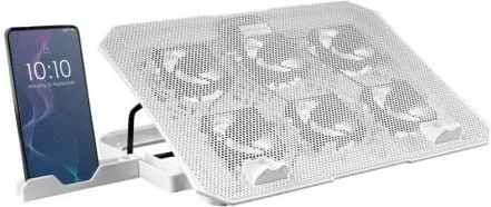 Soporte Refrigerante Mars Gaming MNBC23 para Portátiles hasta 16"/ Iluminación LED