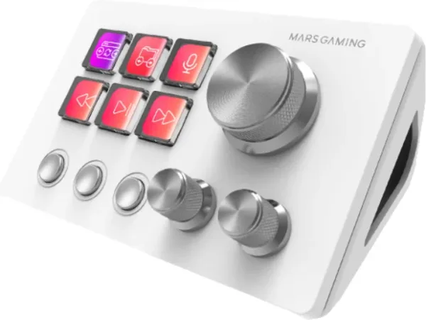 Plataforma de Control 6 Teclas + 3 Ruedas Msd-Two Blanco Mars Gaming