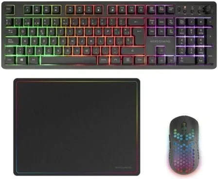 Pack Gaming Mars Gaming MCPWX/ Teclado Inalámbrico + Ratón Inalámbrico + Alfombrilla
