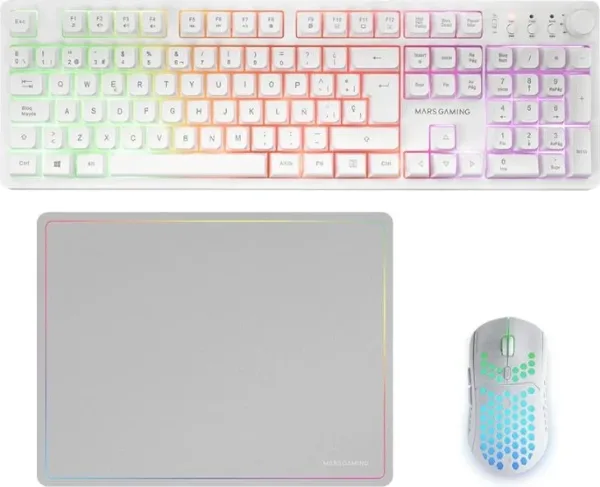 Mars Gaming Combo MCPWXWES GAMING 3IN1 RGB Blanco