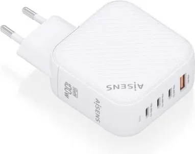 Cargador de Pared GaN Aisens ASCH-100W4P028-W/ 3xUSB Tipo-C/ 1x USB/ 100W