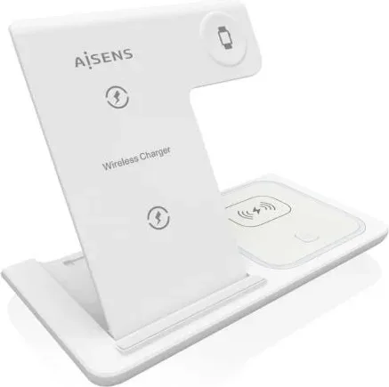 Aisens Cargador Inalámbrico USBC 15W 3 en 1 compac