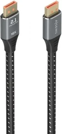 Cable DisplayPort 2.1 16K Aisens A158-0902/ DisplayPort Macho - DisplayPort Macho/ 80Gbps/ 1.5m/ Negro