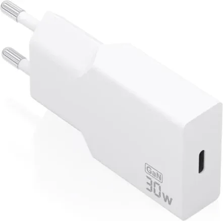 Cargador de Pared GaN Aisens A110-1001/ 1xUSB Tipo-C/ 30W/ Blanco