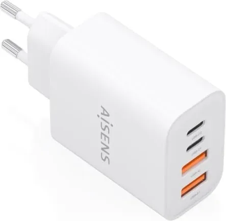 Cargador de Pared GaN Aisens A110-1027/ 2xUSB Tipo-C/ 2xUSB/ 32W/ Blanco