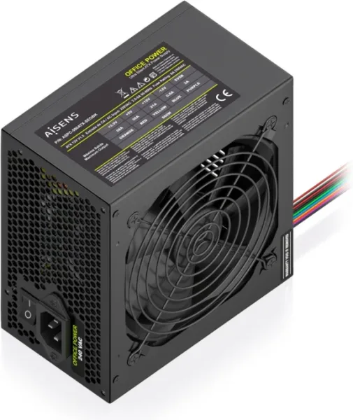Fuente de Alimentación Aisens ASPC-500ATX-SEOBK/ 500W/ Ventilador 12cm