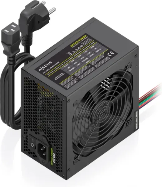 Fuente de Alimentación Aisens ASPC-500ATX-PSEBK/ 500W/ Ventilador 12cm