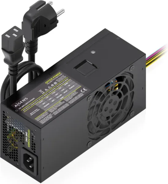 Fuente de Alimentación TFX Aisens ASPC-500TFX-PSEBK/ 500W/ Ventilador 8cm