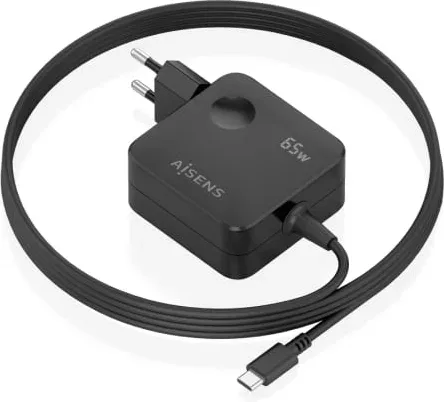Cargador de Pared GaN Aisens ASCH-1PD65WL85-BK/ 1xUSB Tipo-C/ 65W