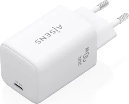 Cargador de Pared GaN Aisens ASCH-70W1P088-W/ 1xUSB Tipo-C/ 70W/ Blanco