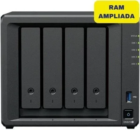 NAS Synology Diskstation DS925+/ 4 Bahías 3.5"- 2.5"/ 16GB DDR4/ Formato Torre