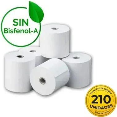 Caja de Rollos Papel Térmico Genérico 57x35 210U BPA/ 57 x 35mm/ 210 unidades