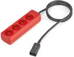 Salicru Cable Iec Salida Rojo C14/4-Schu 2 M - Bases Múltiples (Interior, 2 M, 4 Salidas AC, Tipo F, Rojo, Negro)