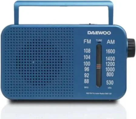 Radio Portátil Daewoo DW1120/ con Cable/ a Pilas/ Azul