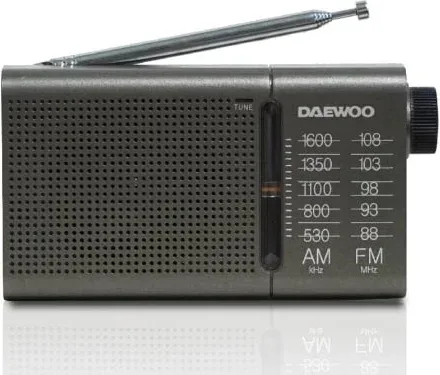 Radio Portátil Daewoo DW1035/ a Pilas/ Gris Oscuro